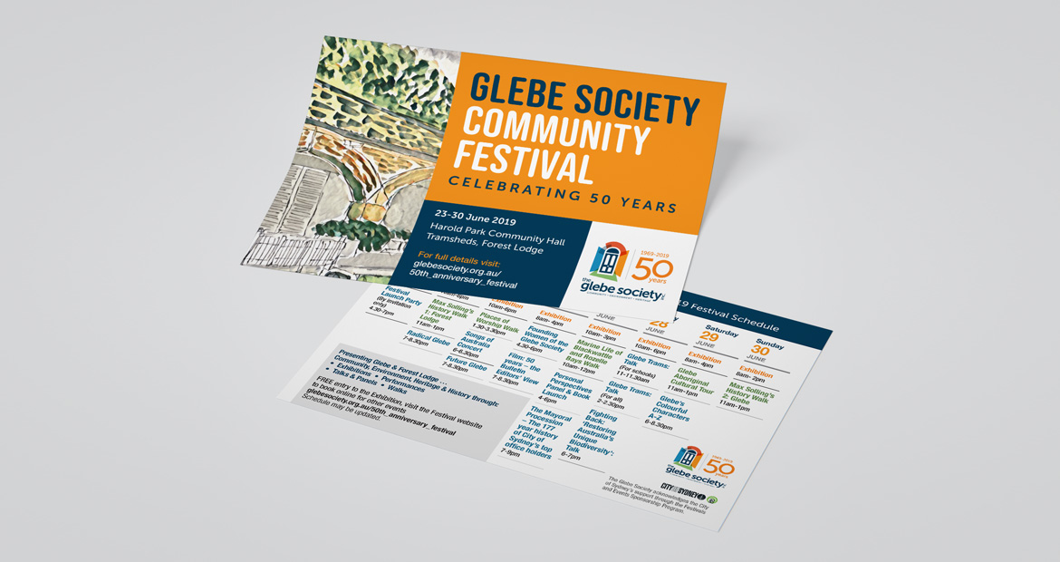 The Glebe Society 50th Anniversary Festival Postcards